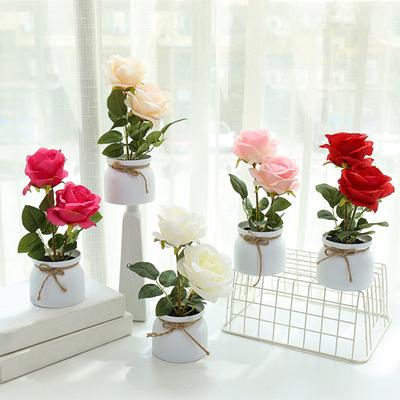 1 Set Fake Flower Simulation Wear-resistant Plastic Everlasting Artificial Flower Pot