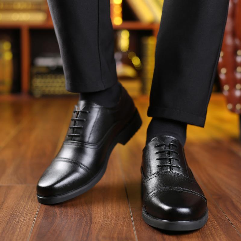 Trzyczęściowe męskie casualowe biznesowe skórzane buty do sukienki męskie antypoślizgowe skórzane buty robocze ochronne