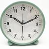 Round Alarm Clock Student Pointer Quartz Clock Bedside Clock Mute Metal Seat Clock with Light