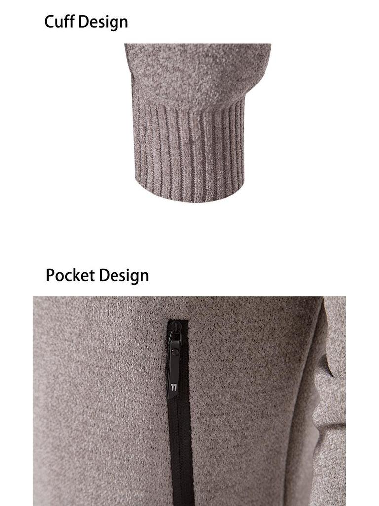 Men's Color Block Striped Hooded Cardigan Sweater - Plus Size Knitwear for Autumn & Winter