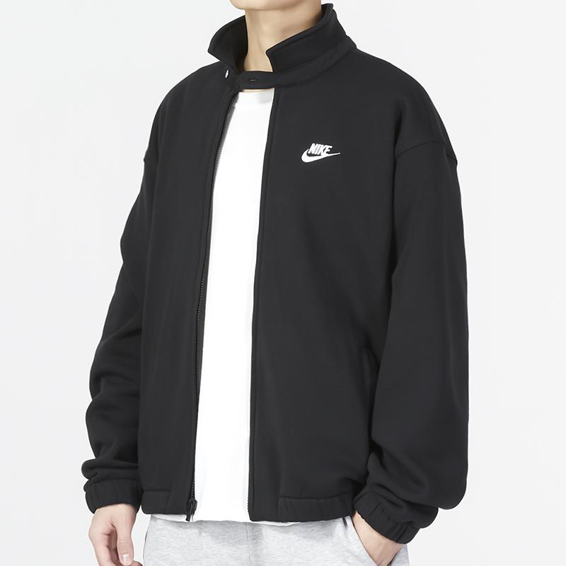 Nike Solid Color Logo Sport Casual Stand Collar Jacket Men Jackets Black DX0540-010