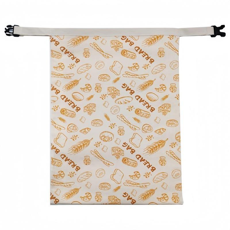 Leakproof Reusable Beeswax Coated Bread Bags Zipper Closure Fresh-Keeping Pouches for Travel Camping Food Storage