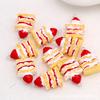 10Pcs 3D Strawberry Cake Charms Cute Resin Pendants For Jewelry Making Handmade Earrings Bracelet Necklace Key Chain Accessories