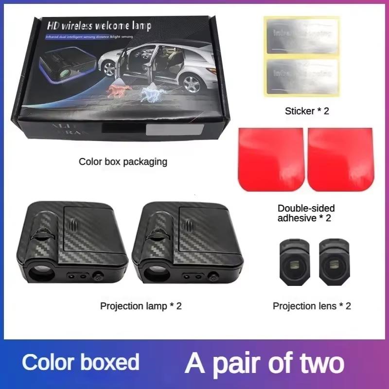 

2Pcs Car Angel Wings Wireless Car Door Welcome Courtesy Shadow Projector Lamp LED HD Light LED Decorative Light Cars Accessories 2pcs