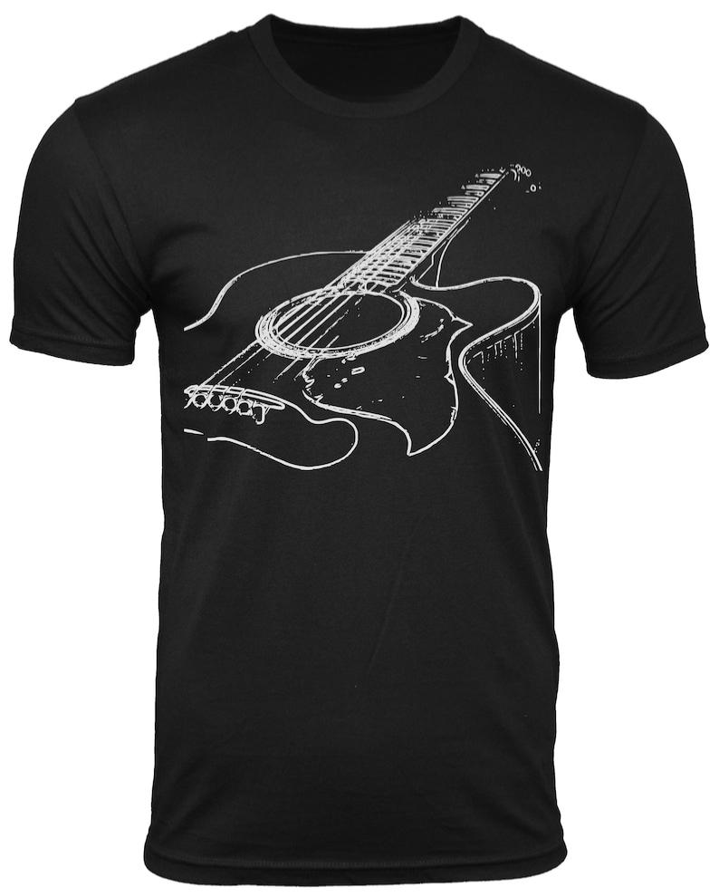 Acoustic Guitar TShirt Musician Tee Think Out Loud Apparel Guitar Player Music Teacher Gift for Men Cool Band Shirt Music Lover
