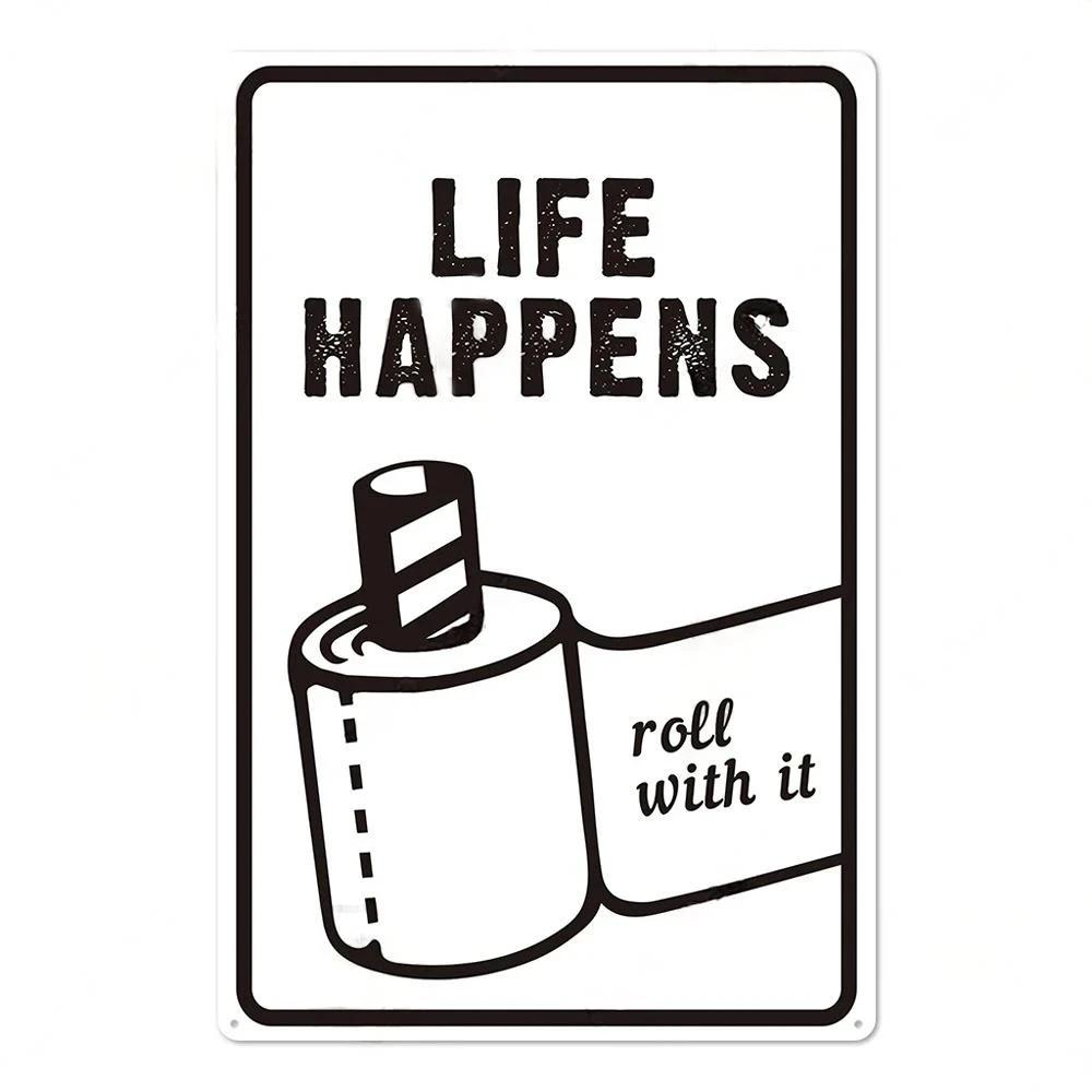 Vintage Tin Sign Bathroom Poster Decoration Bathroom Vintage Metal Plate Wall Art Bathroom Decoration Wall Painting Aesthetics