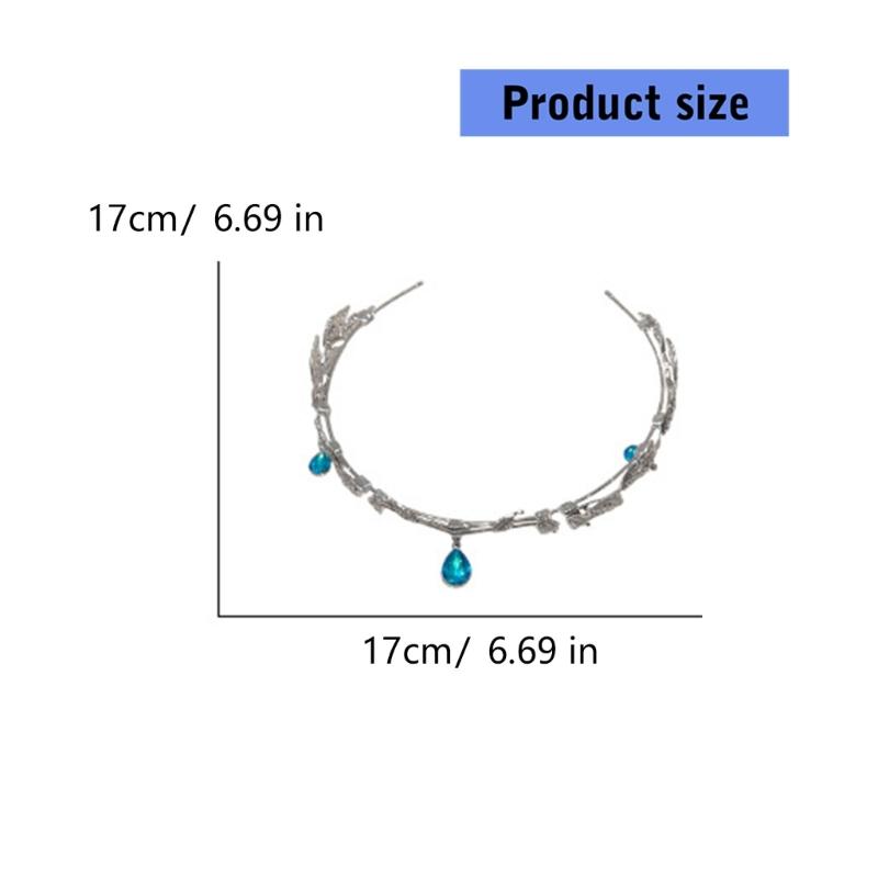 Sparkling Rhinestones Tassels Headbands with Leaf and Teardrop Design for Women Adjustable Size Lightweight Hair Accessory