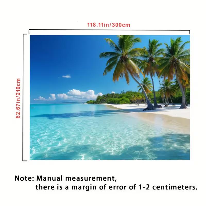 Summer Beach Tapestry Palm Trees & Blue Ocean Bedroom Decor