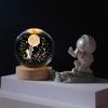 Remote Control Crystal Ball Night Light with Wooden Base – 3D Carving Luminous Glass Ornament, Perfect for Birthdays.