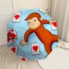 1PC curious george heart Umbrella-8-Rib Reinforced Portable Folding Travel Suitable for All Seasons Outdoor Daily Use Is an Ideal Choice -F317