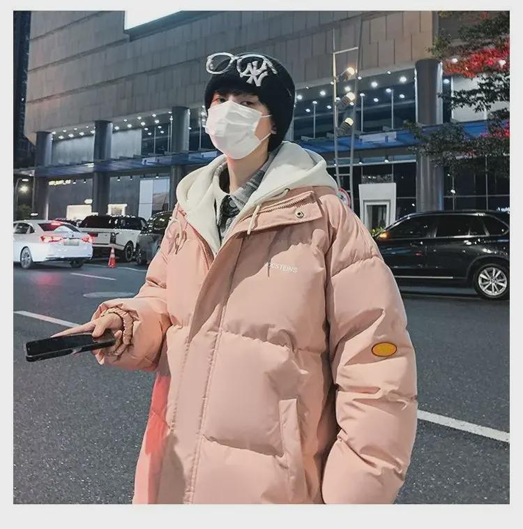 Pánská zesílená bunda z prachového peří a bavlny - Podzimní a zimní styl se sametovou podšívkou