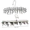 Rack Draining Stainless Steel Clothes Airer Dryer Clothes Hanger Socks Clip Underwear Hooks