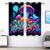 Seven-color Artistic Mushroom Pattern Printed Curtains   Bedroom and Living Room   Home Decoration   Room Decoration