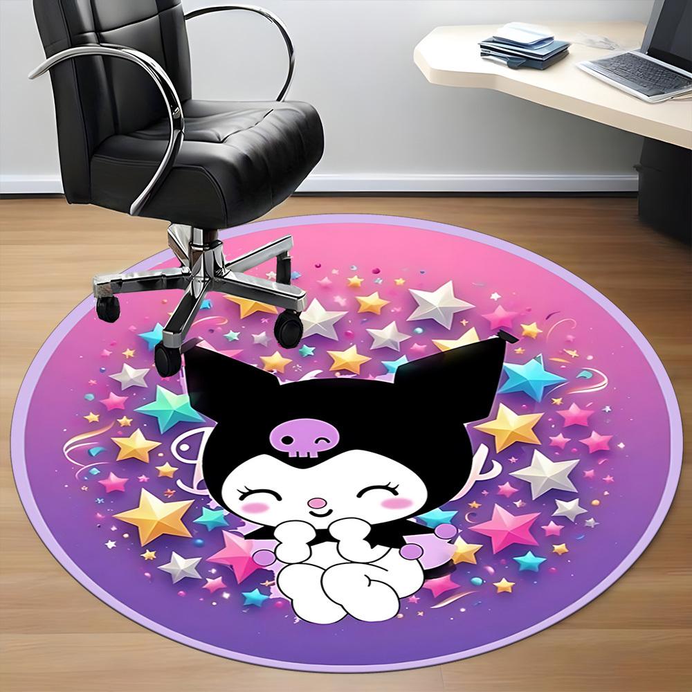 1pc Kuromi, Starry Night Chair Carpet for Office, Indoor Non-Slip Polyester Fiber Carpet,  Machine Washable, Durable Construction yy251205136