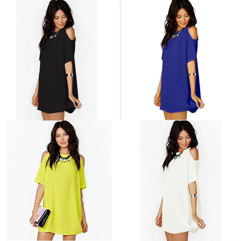 No Ip Included Polyester Short Sleeve Off Shoulder Dress For Casual Summer Wear