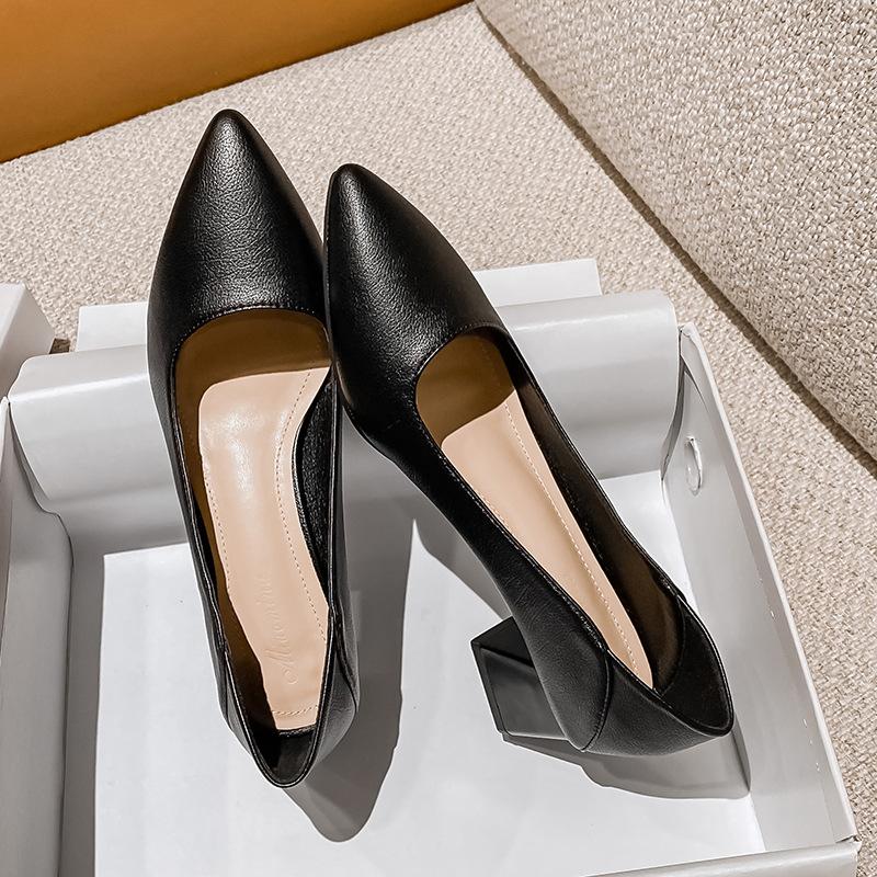 Mode Übergröße 34-42 Basic Pumps Spitzschuh High Heels Schuhe Frau Kleid Flach Weiß Hochzeitsschuhe Schwarz Damen Büroschuhe