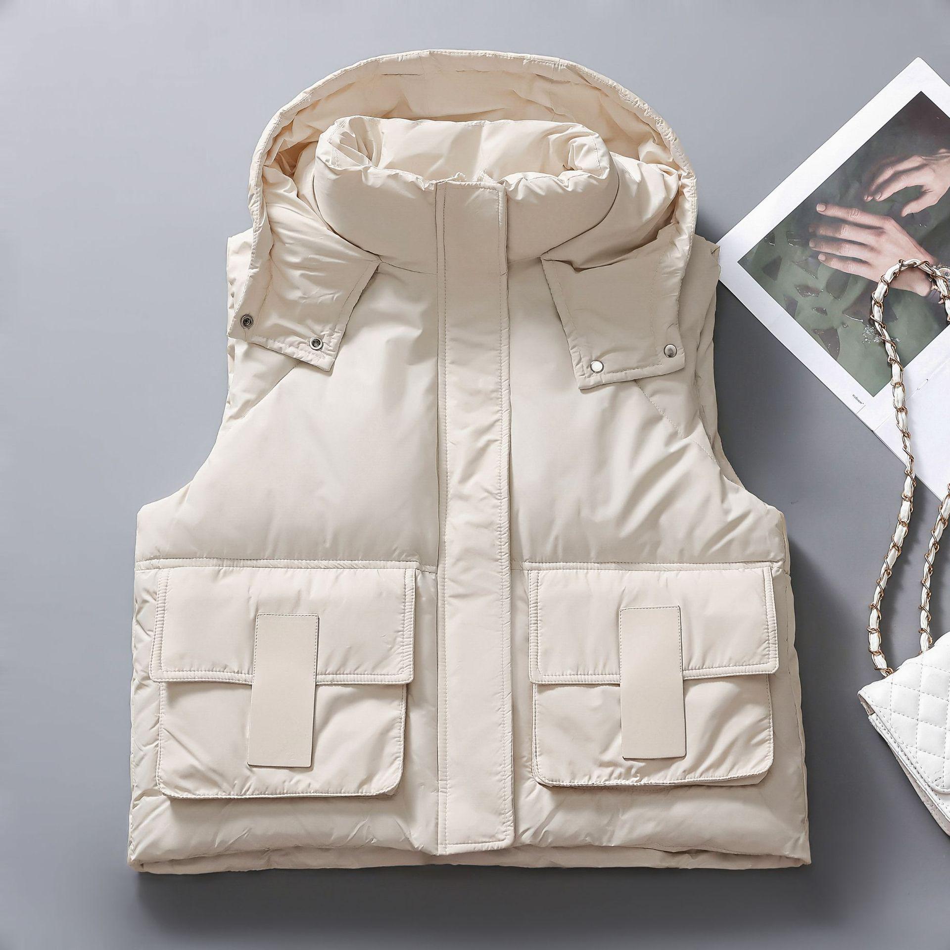 

Women s 2024 Korean Style Hooded Padded Vest - Loose, Plus Size, Sleeveless Outerwear for Autumn and Winter. 2XL [for 140-160 jin]
