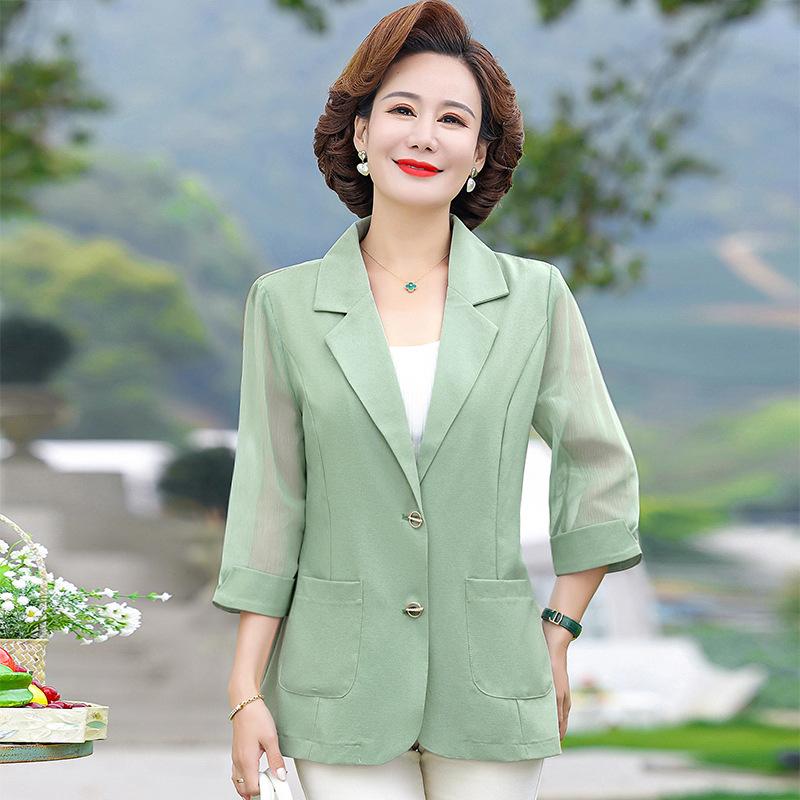 

Летнее пальто короткий маленький костюмный топ новый женский рукав три четверти солнцезащитная одежда лето 5XL