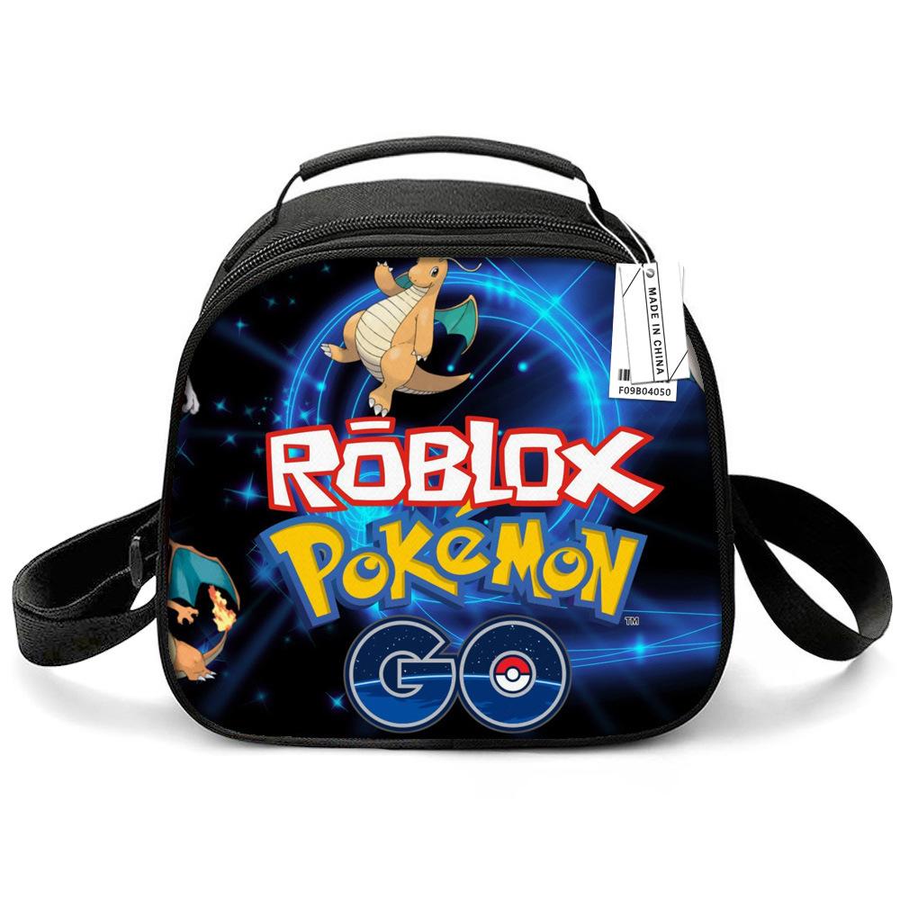 Lunch Bag Primary School Picnic Bag Round Ice Pack Rob Ross Printed Shoulder Portable Cartoon Meal Bag