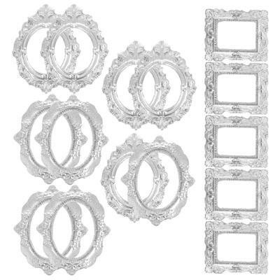 Cornice per Olio Accessori Quadro Artigianato Fai da Te Resina Argentata Mini Oggetti di Scena per Foto Decorazioni Vintage