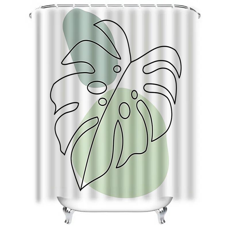 

Stylish Tropical Leaf Shower Curtain For Modern Bathroom Decor - Waterproof And Durable Design Easy To Install And Maintain W60H190(CM)-1 Pcs