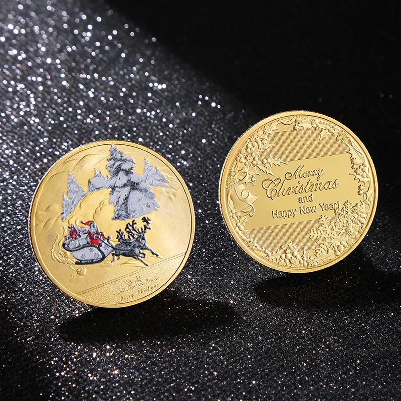 Santa Claus Commemorative Coin Collection: Silver & Gold Christmas Gift for Kids