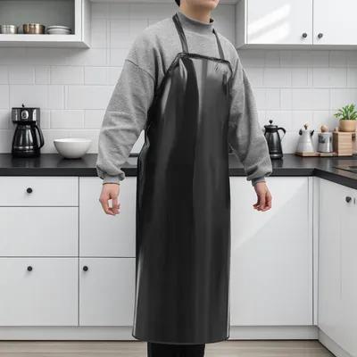 Waterproof Heavy Duty PVC Apron Black 110x80cm Oil Chemical Paint Grease Proof Industrial Kitchen Cleaning Workshop Apron Unisex
