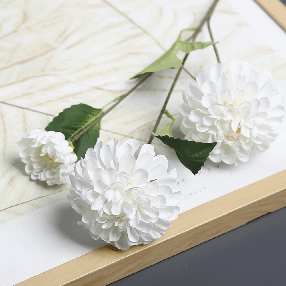 Oil Painting Texture Simulation Hydrangea 3 Heads Silk Flower Arrangement Wedding Party белый