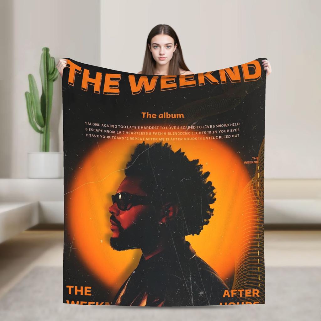 The Weeknd XO Album Flannel Blanket  Super Warm Throw Blanket for Home Decor Camping Pattern Bedspread Sofa Bed Cover
