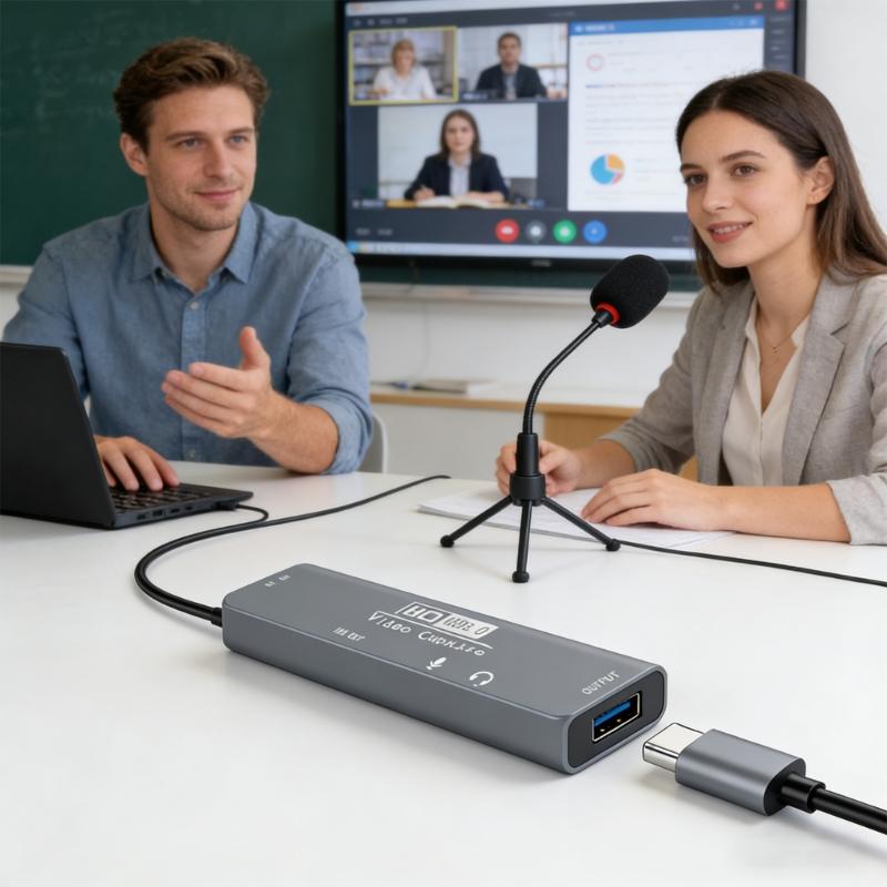 Portable 4K Video Capture Card USB3.0 Technology and Double Interfaces Design for Streaming Recording and Content Creation