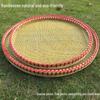 Blue Bamboo Weaving Sieve for Drying Tea, Dried Goods, and Rice - Round Winnowing Basket Tray