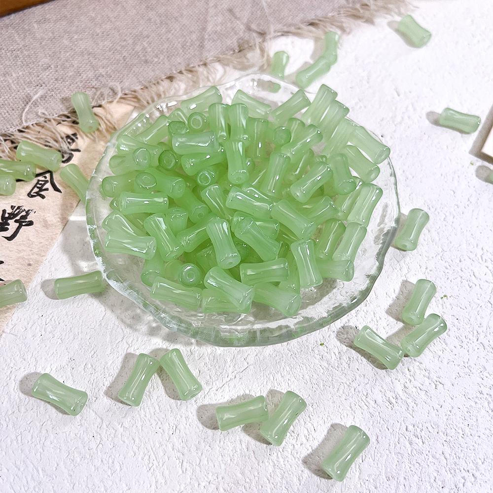 20pcs 60pcs 6x12mm Bamboo Joint Shape Bulk Green White Loose Spacer Beads DIY Jewelry Making Bracelet Necklace Handmade Supplies