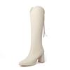But knee boots women's small high heels autumn women's shoes retro pointed thick heel thin tall knight boots