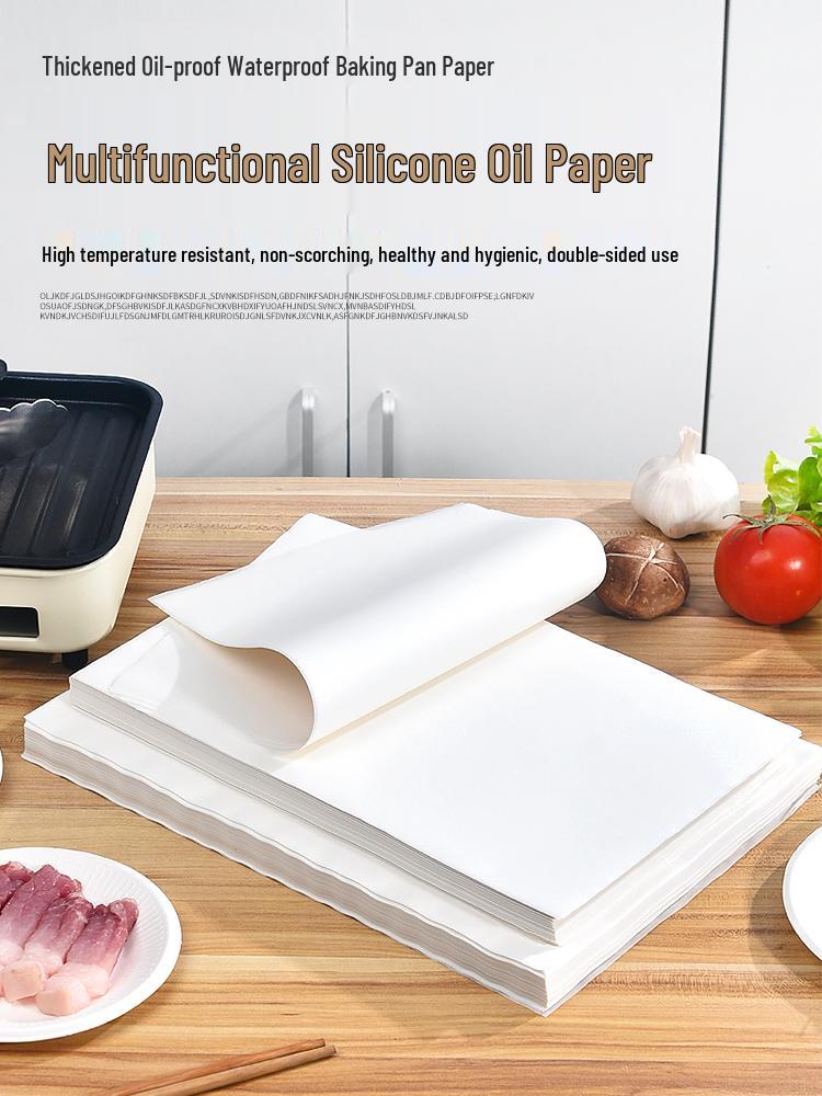 Rectangular Non-Stick Disposable Baking Paper for Oven, Cake, and Barbecue Oil Absorption.