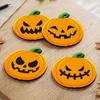 xiaobudian Wooden Pumpkin Coaster, Non-Slip Halloween Table Mat, Heat Insulation Waterproof for Holiday Party Home Decor
