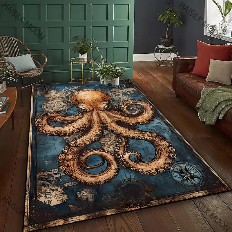 17 Styles Art Style Octopus Printed Carpet Living Room Bedroom Sofa Large Area Decorative Mat Kids Play Soft Non-slip Rugs Gift