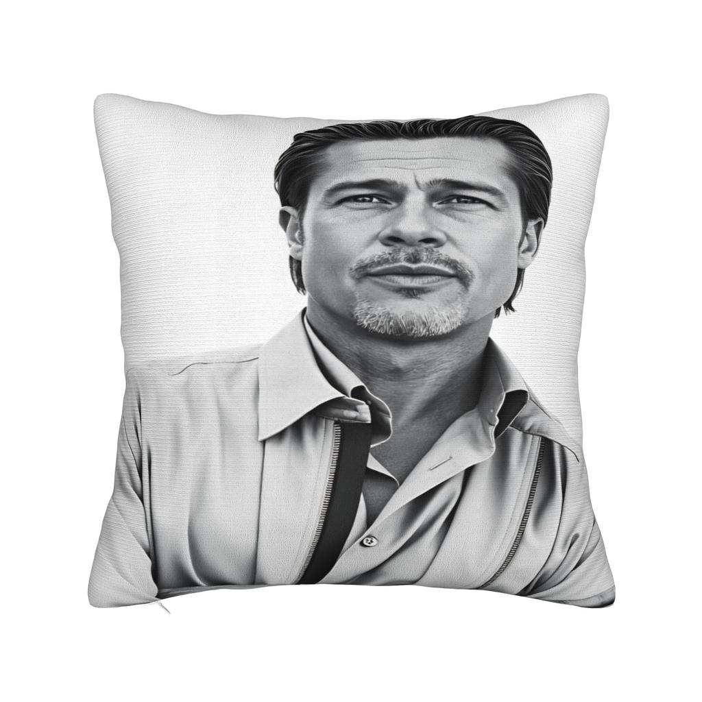 B-Brad Pitts Photo Pillow Case  Soft Pillow Cover Fashion Cushion Cover For Sofa Home Decor