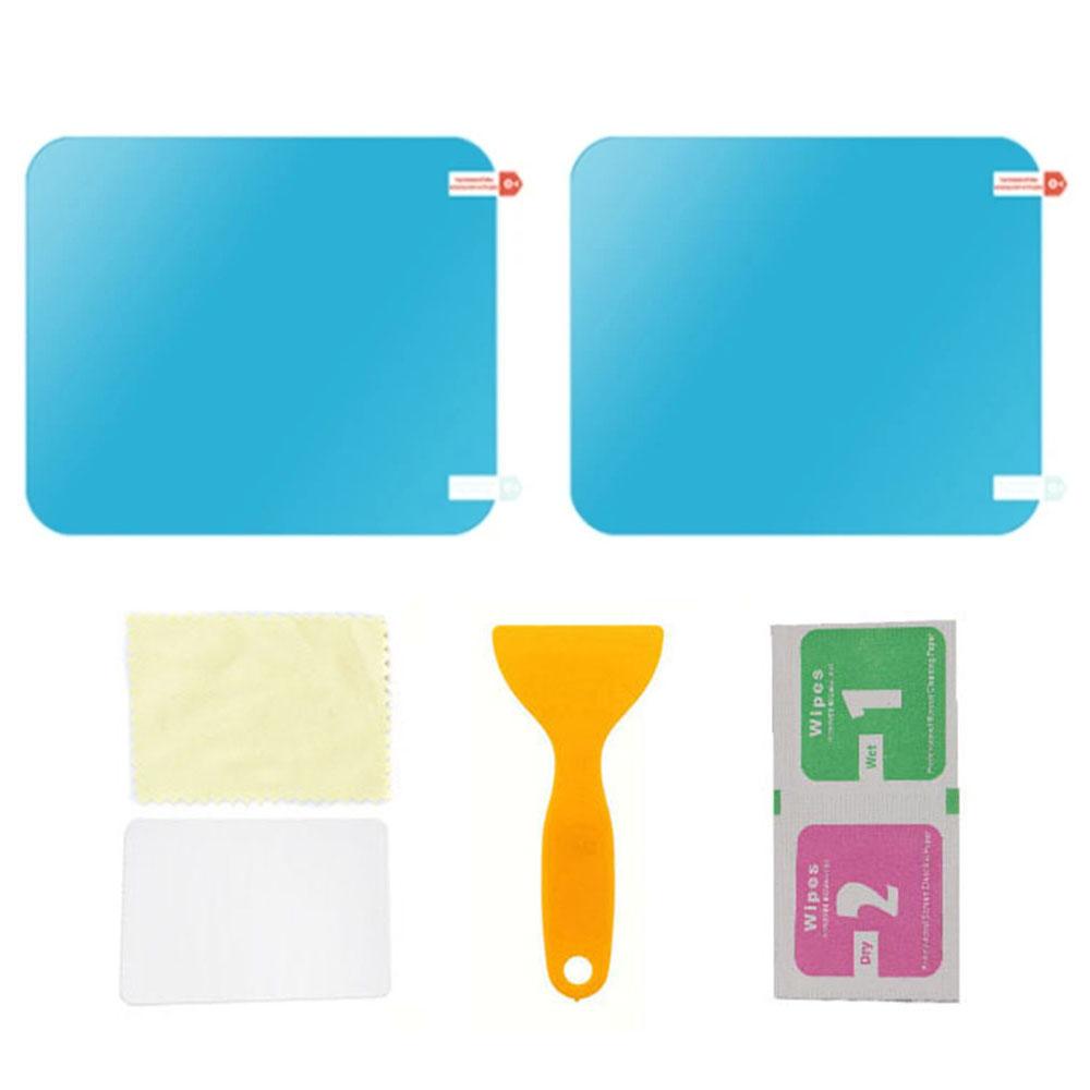 

2Pcs Square 175x200mm Car Rear View Mirror Film PET Anti-Fog Rainproof Mirror Film with Tools A