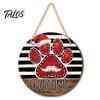 Rustic Farmhouse Ornament Wooden Christmas Welcome Sign, Animal Round Hanging Door Decor, Festive Wall Sign for Window Garden Holiday Decor
