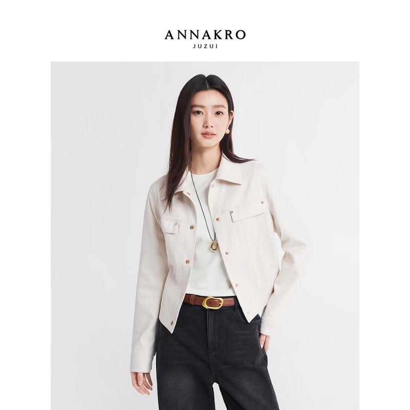 JIUZI ANNAKOU Women s Retro Nomad Faux Pocket Short Jacket L