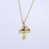 Simple Mushrooms Pendant Necklaces for Women Fashion Zirconia Necklace Wedding Party Jewelry Accessories
