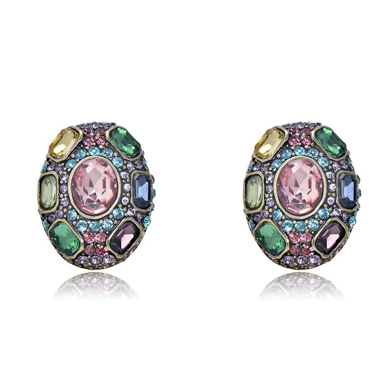 

Винтажные овальные серьги-яйца с кристаллами и полными бриллиантами