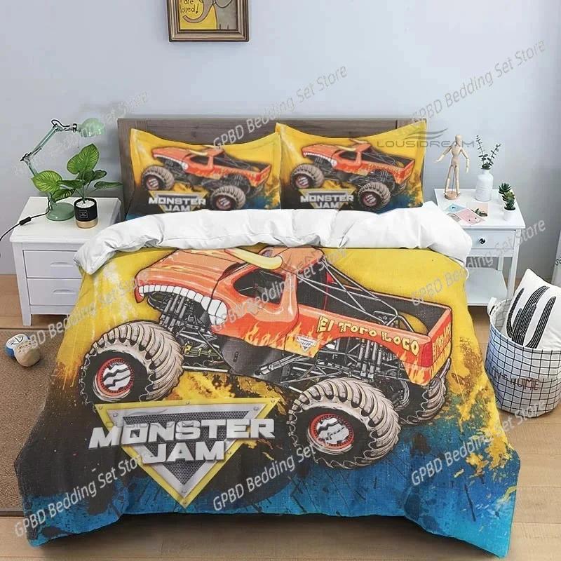 

Comforter Super Monster Truck Monster Jam Comforter Bedding Set Bed Set King Queen Size Bedding Set Comforter (quilt)-EU Single(135*200cm)3pcs