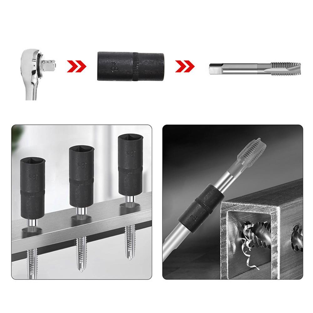 10 Piece Tap Socket Set With Return Sleeve Square Drive For Threading Tapping Tasks Pneumatic Wrench Tool Accessories