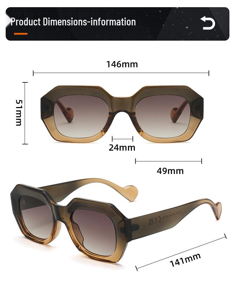 Modern Luxe Polygonal Sunglasses: Men's High-End European-American Street Style