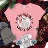 Ho Ho Ho Weihnachtsshirt mit kurzen Ärmeln für Damen Weihnachtsmannmütze Totenkopf Street Style Kleidung Damen Trendiges Neujahrsshirt