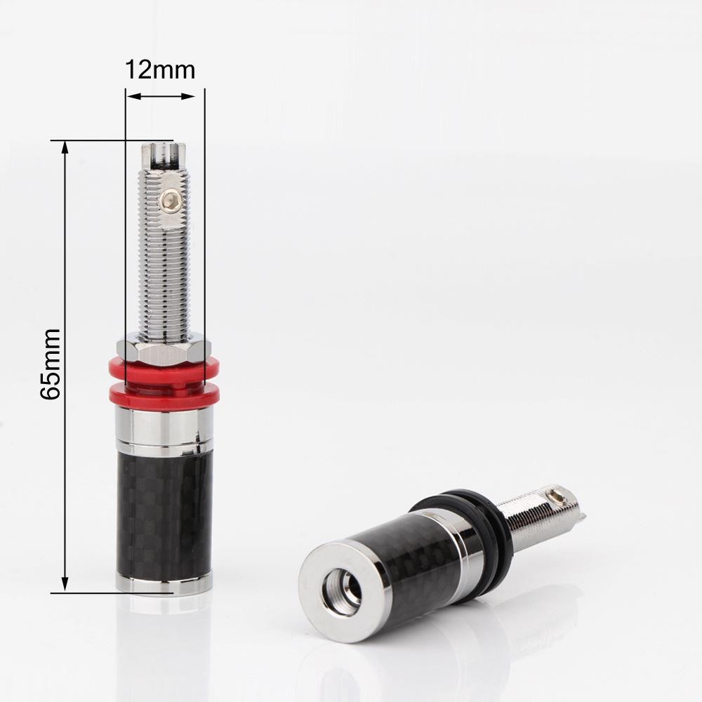 Carbon Fiber Rhodium White Gold Speaker Binding Posts & Female Sockets