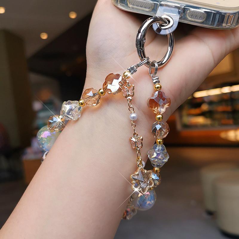 Mobile Phone Lanyard Dream Starry Bead Bracelet Clip Mobile Phone Case Universal Rope Wrist Strap Strap Bracelet Short