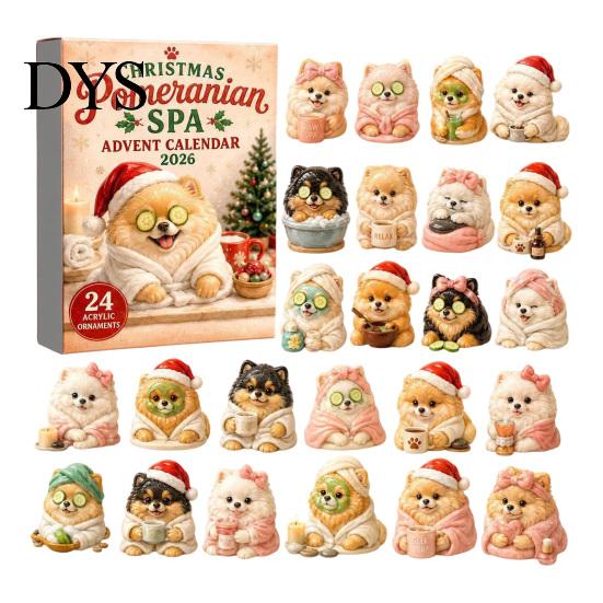 Acrylic Hanging Decorations Dog Advent Calendars 2026, Cute 24 Days Christmas Countdown Tree Pendant Calendar, 2D Collectible Figures for Lovers,
