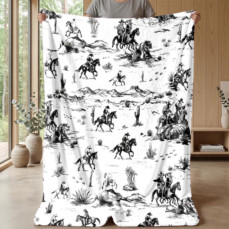 Western Desert Adventure 5 Theme blanket Lightweight Warm Flannel Blanket Decorative Throw Blanket for Home Decoration